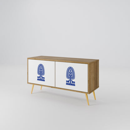 POLISH FOLK ART Kompaktní dvoudveřový TV stolek