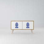 POLISH FOLK ART Kompaktní dvoudveřový TV stolek