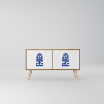 POLISH FOLK ART Kompaktní dvoudveřový TV stolek