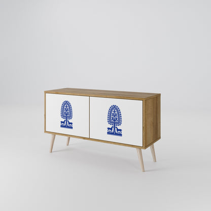 POLISH FOLK ART Kompaktní dvoudveřový TV stolek