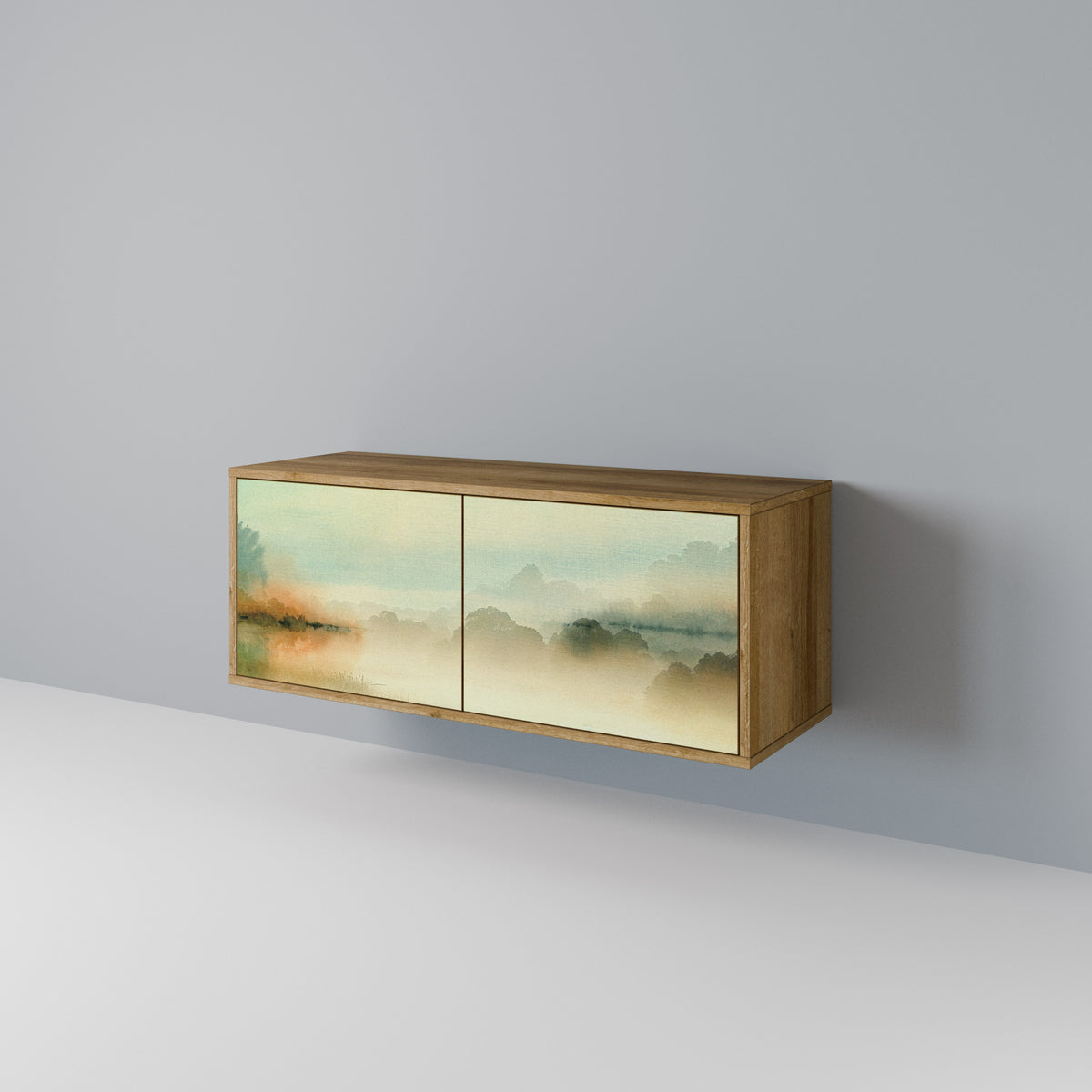 MORNING BY THE LAKE Kompaktní dvoudveřový TV stolek