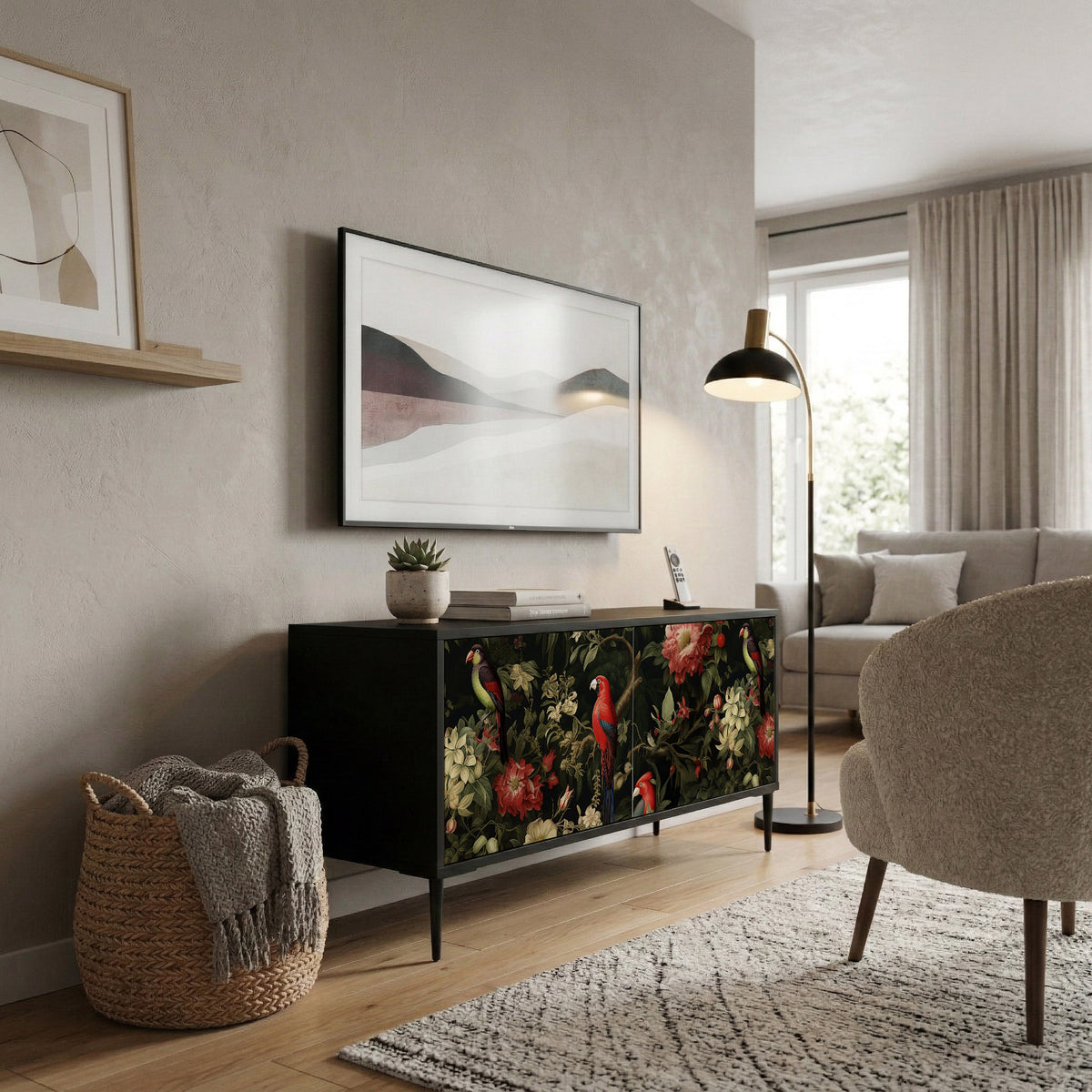 FLORAL FANTASIA Kompaktní dvoudveřový TV stolek