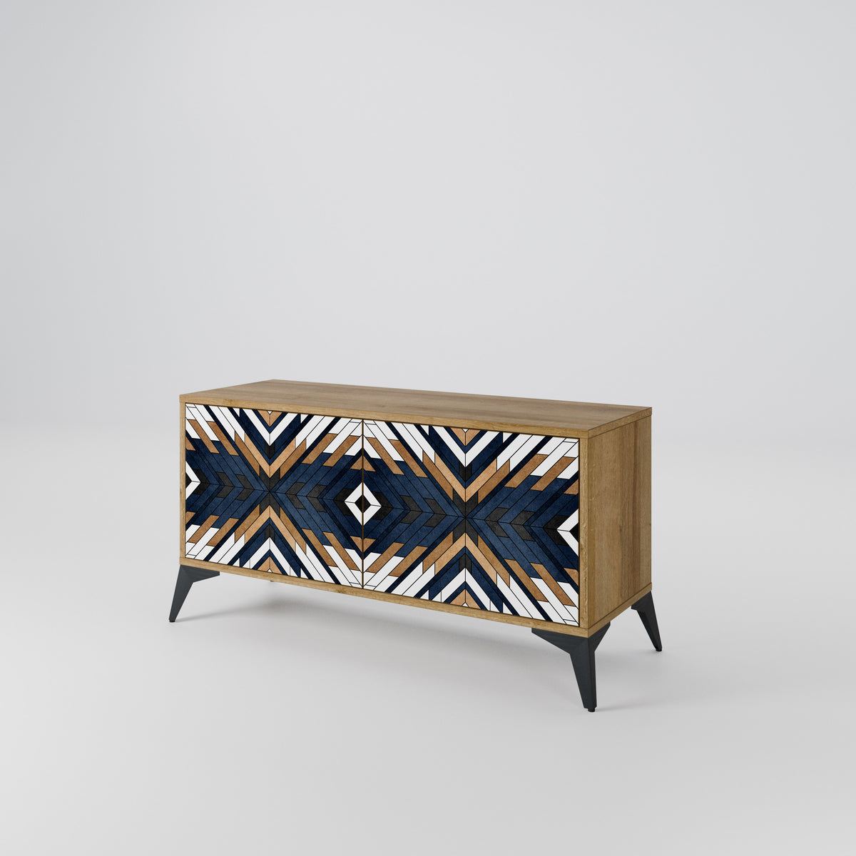 ARTFUL GEOMETRY Kompaktní dvoudveřový TV stolek