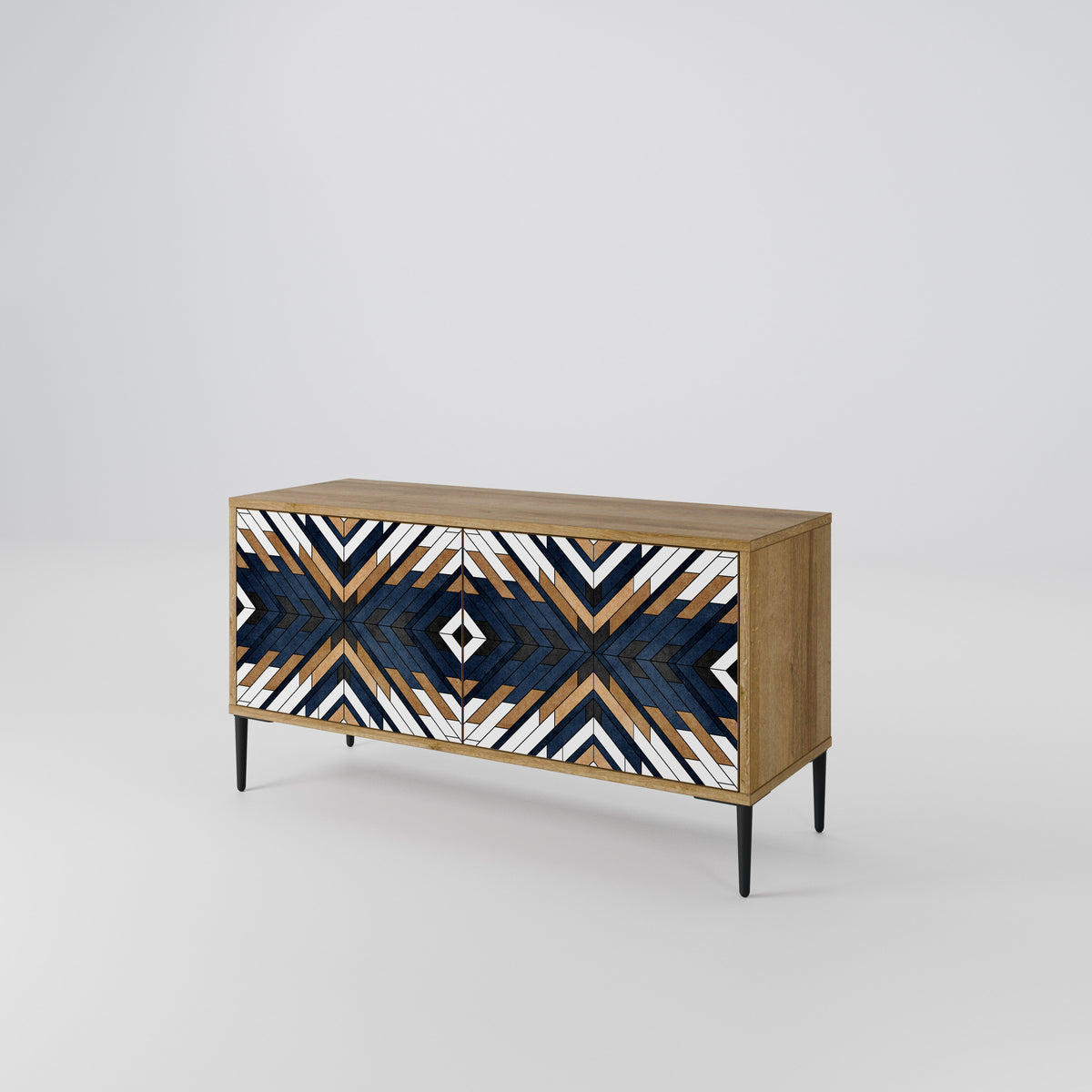 ARTFUL GEOMETRY Kompaktní dvoudveřový TV stolek