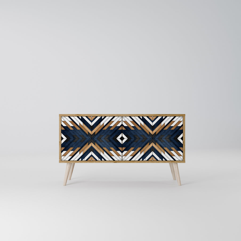 ARTFUL GEOMETRY Kompaktní dvoudveřový TV stolek