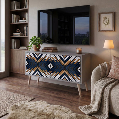 ARTFUL GEOMETRY Kompaktní dvoudveřový TV stolek