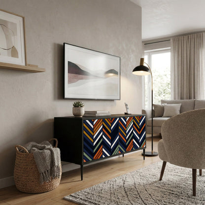 VIBRANT PATCHWORK Kompaktní dvoudveřový TV stolek