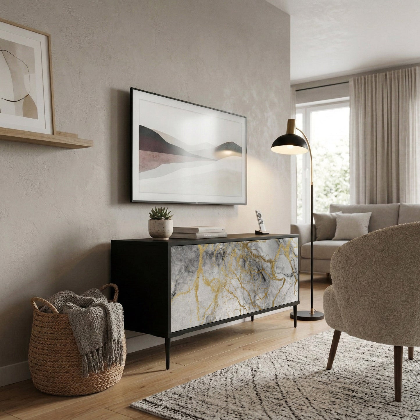TIMELESS GLIDE Kompaktní dvoudveřový TV stolek