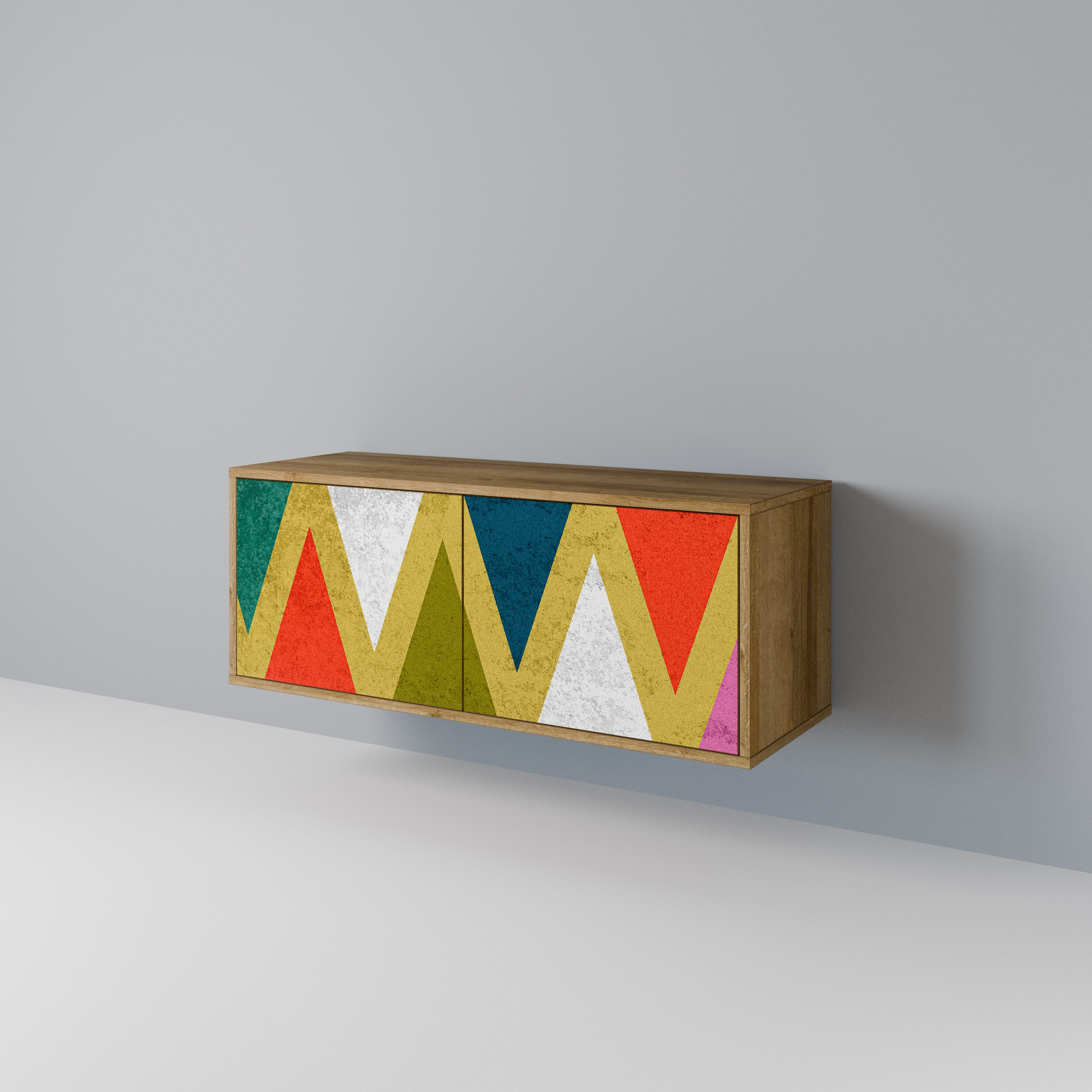 COLORFUL TRIANGLES Kompaktní dvoudveřový TV stolek