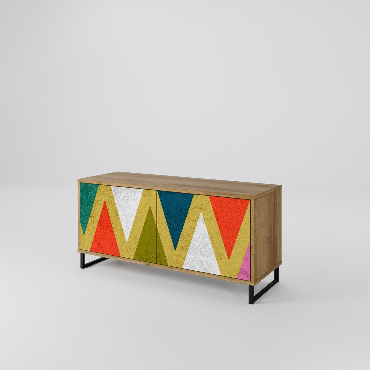 COLORFUL TRIANGLES Kompaktní dvoudveřový TV stolek