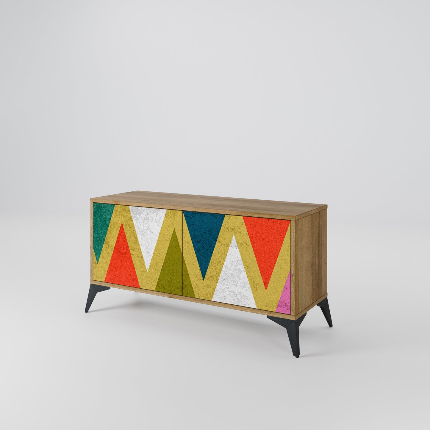 COLORFUL TRIANGLES Kompaktní dvoudveřový TV stolek