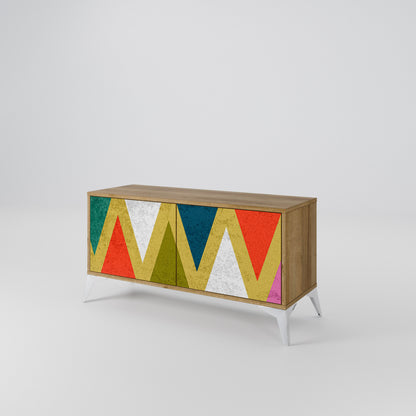 COLORFUL TRIANGLES Kompaktní dvoudveřový TV stolek