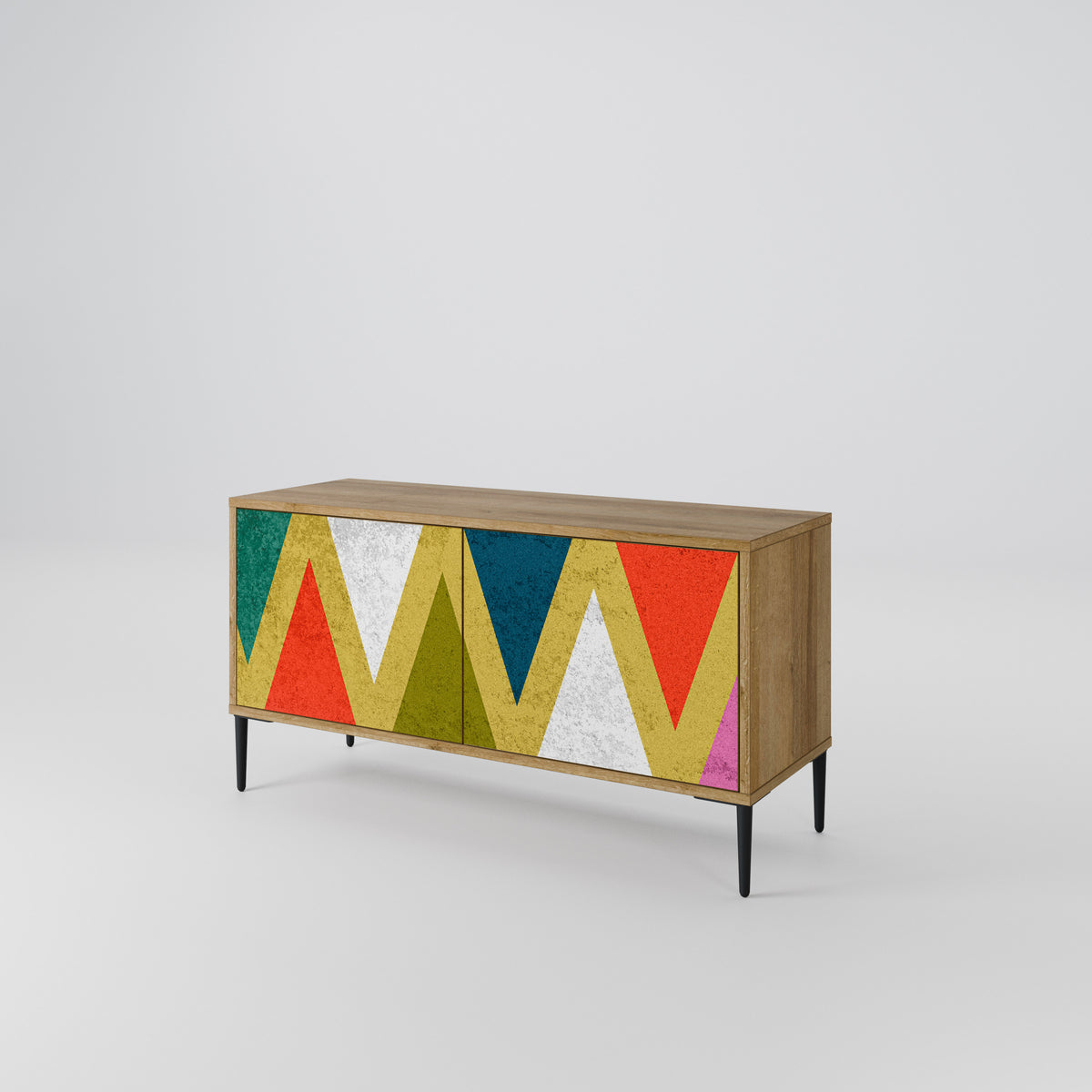 COLORFUL TRIANGLES Kompaktní dvoudveřový TV stolek