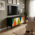 COLORFUL TRIANGLES Kompaktní dvoudveřový TV stolek