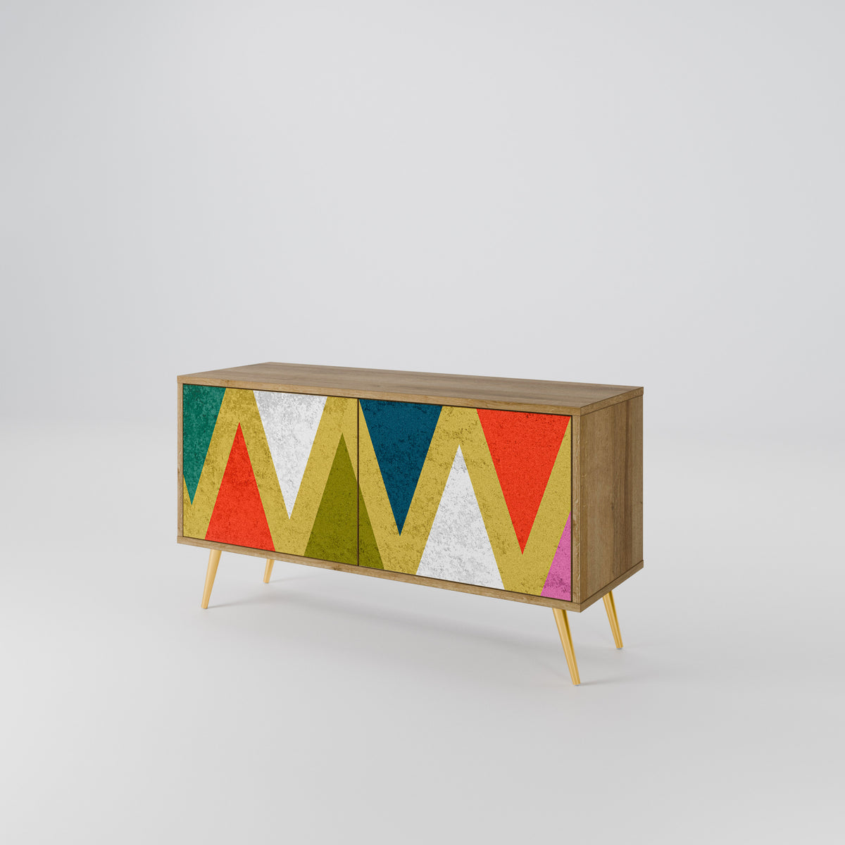 COLORFUL TRIANGLES Kompaktní dvoudveřový TV stolek
