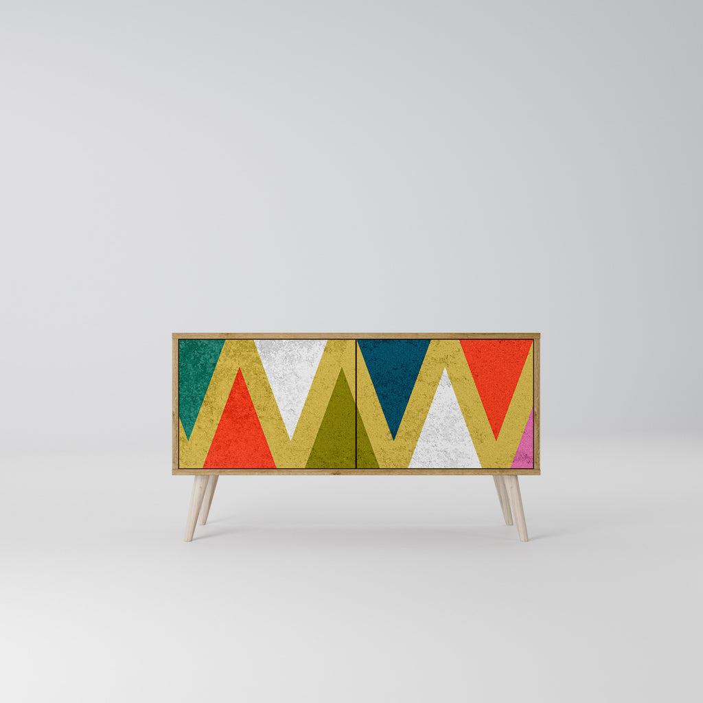 COLORFUL TRIANGLES Kompaktní dvoudveřový TV stolek