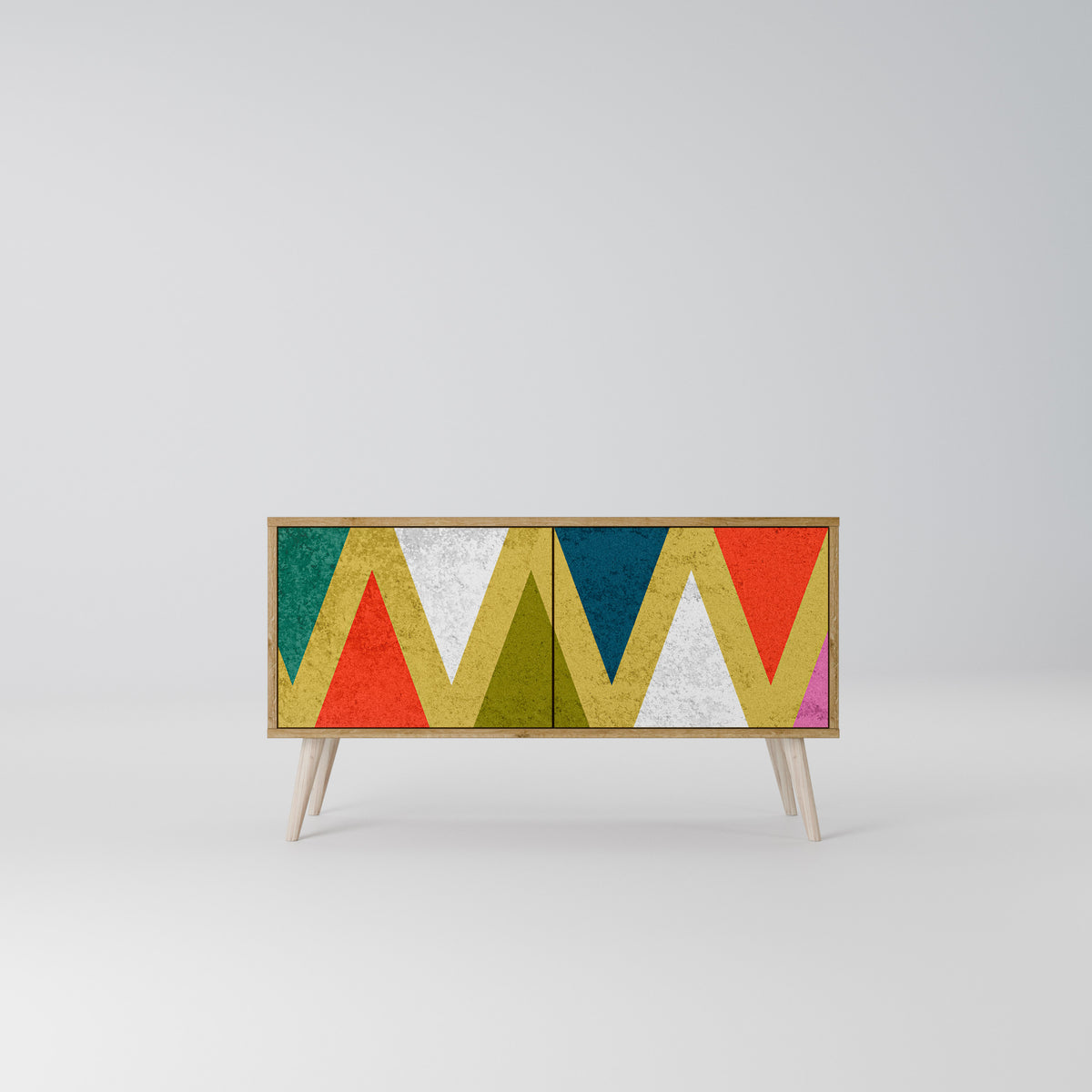 COLORFUL TRIANGLES Kompaktní dvoudveřový TV stolek
