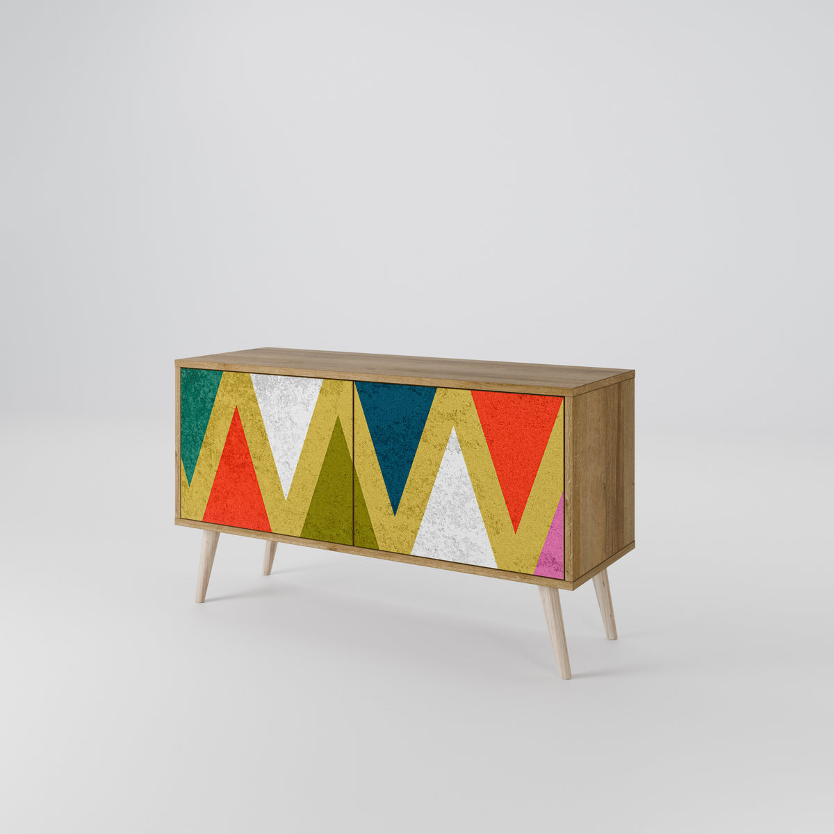 COLORFUL TRIANGLES Kompaktní dvoudveřový TV stolek