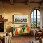 COLORFUL TRIANGLES Kompaktní dvoudveřový TV stolek