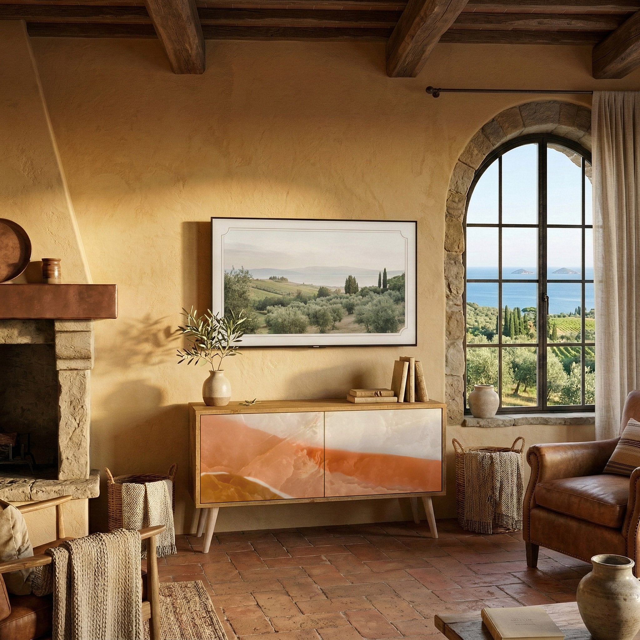 SANDHILLS SPLENDOUR Kompaktní dvoudveřový TV stolek