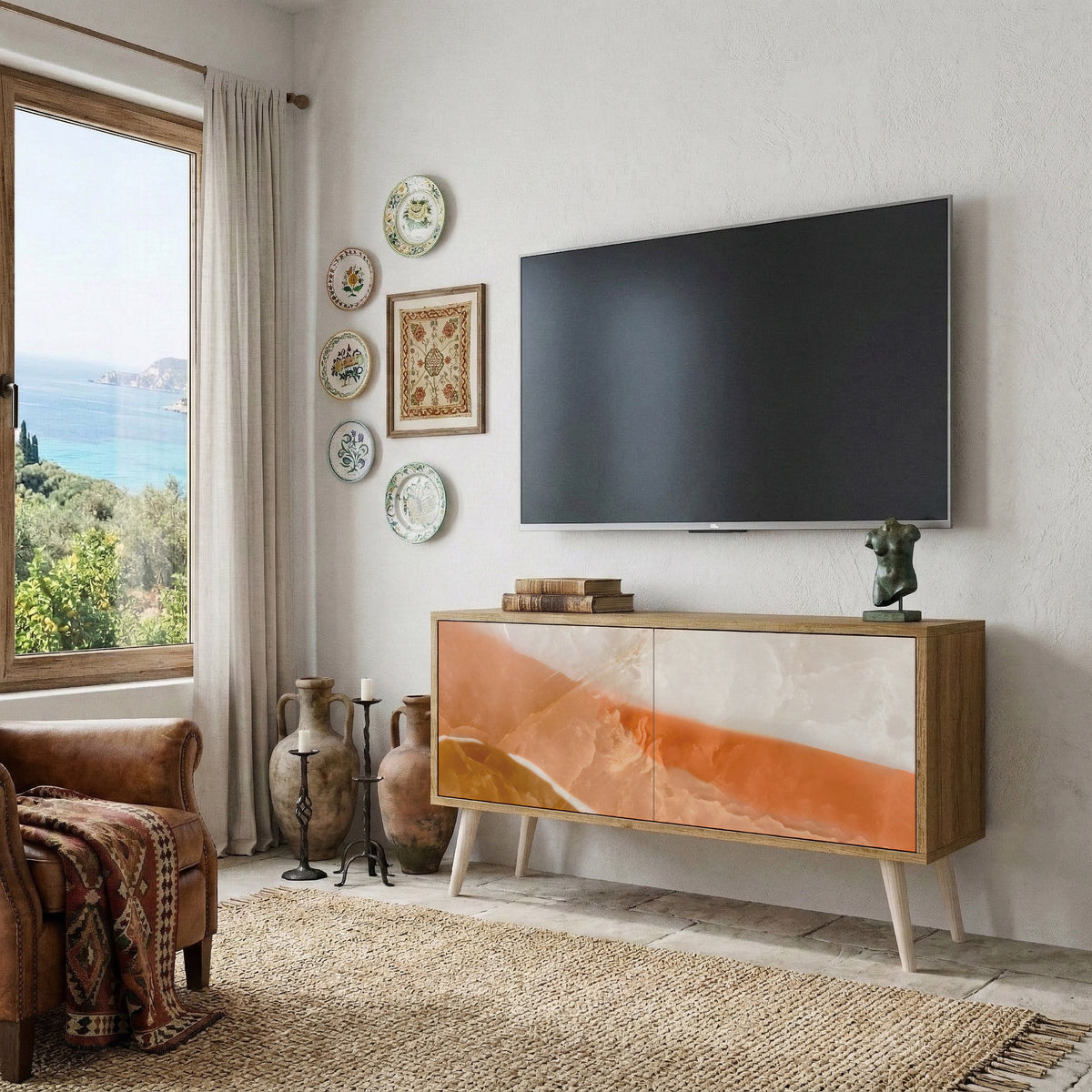 SANDHILLS SPLENDOUR Kompaktní dvoudveřový TV stolek
