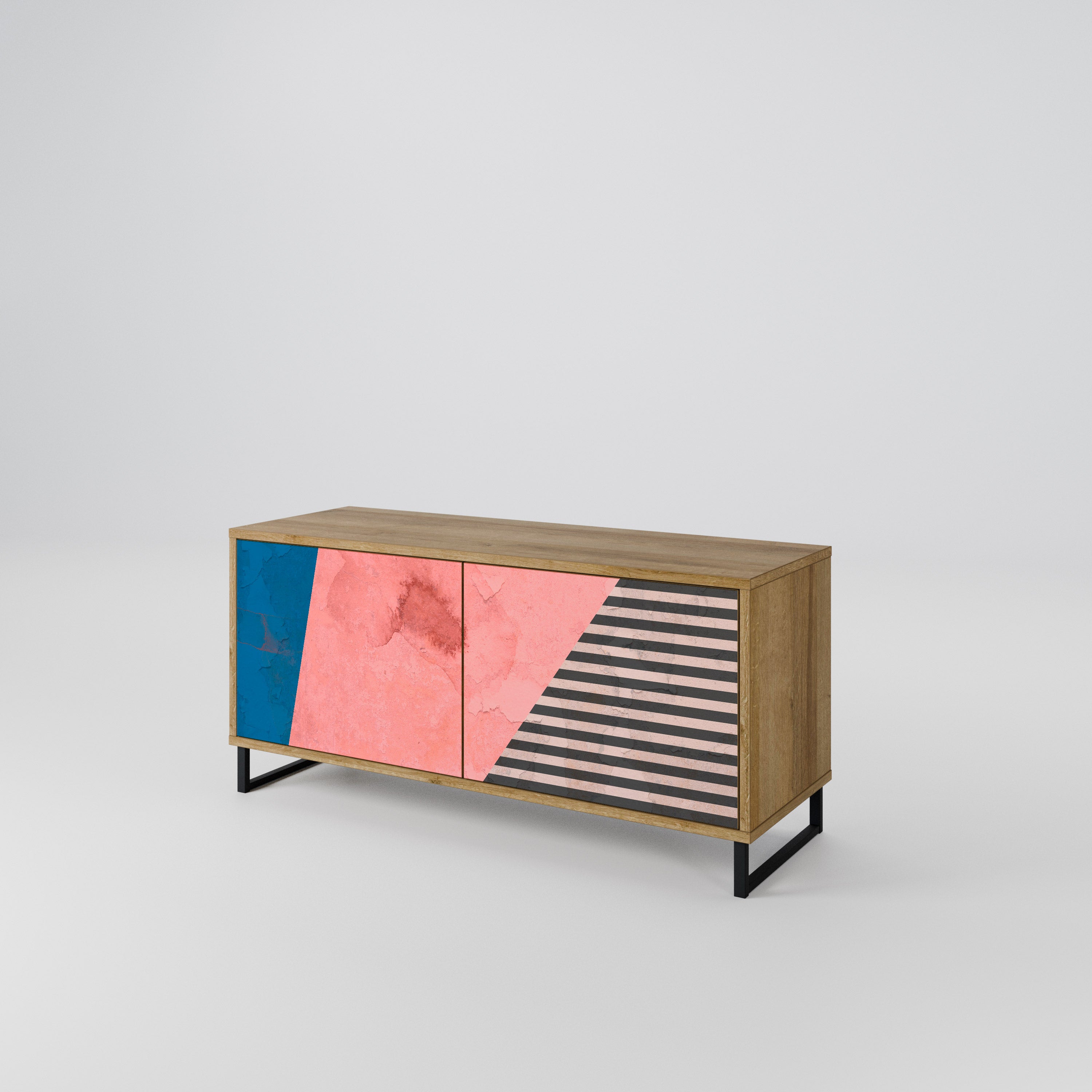 GLAMOROUS STRIPE Kompaktní dvoudveřový TV stolek