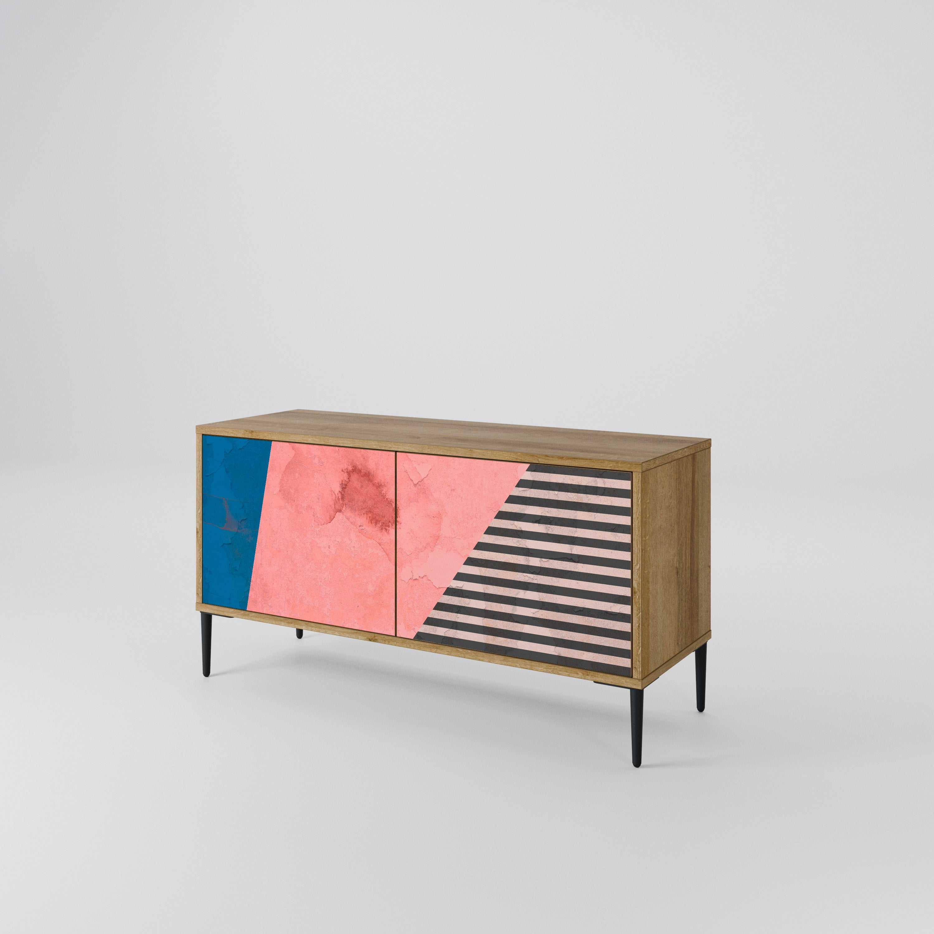 GLAMOROUS STRIPE Kompaktní dvoudveřový TV stolek