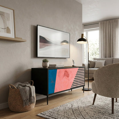 GLAMOROUS STRIPE Kompaktní dvoudveřový TV stolek