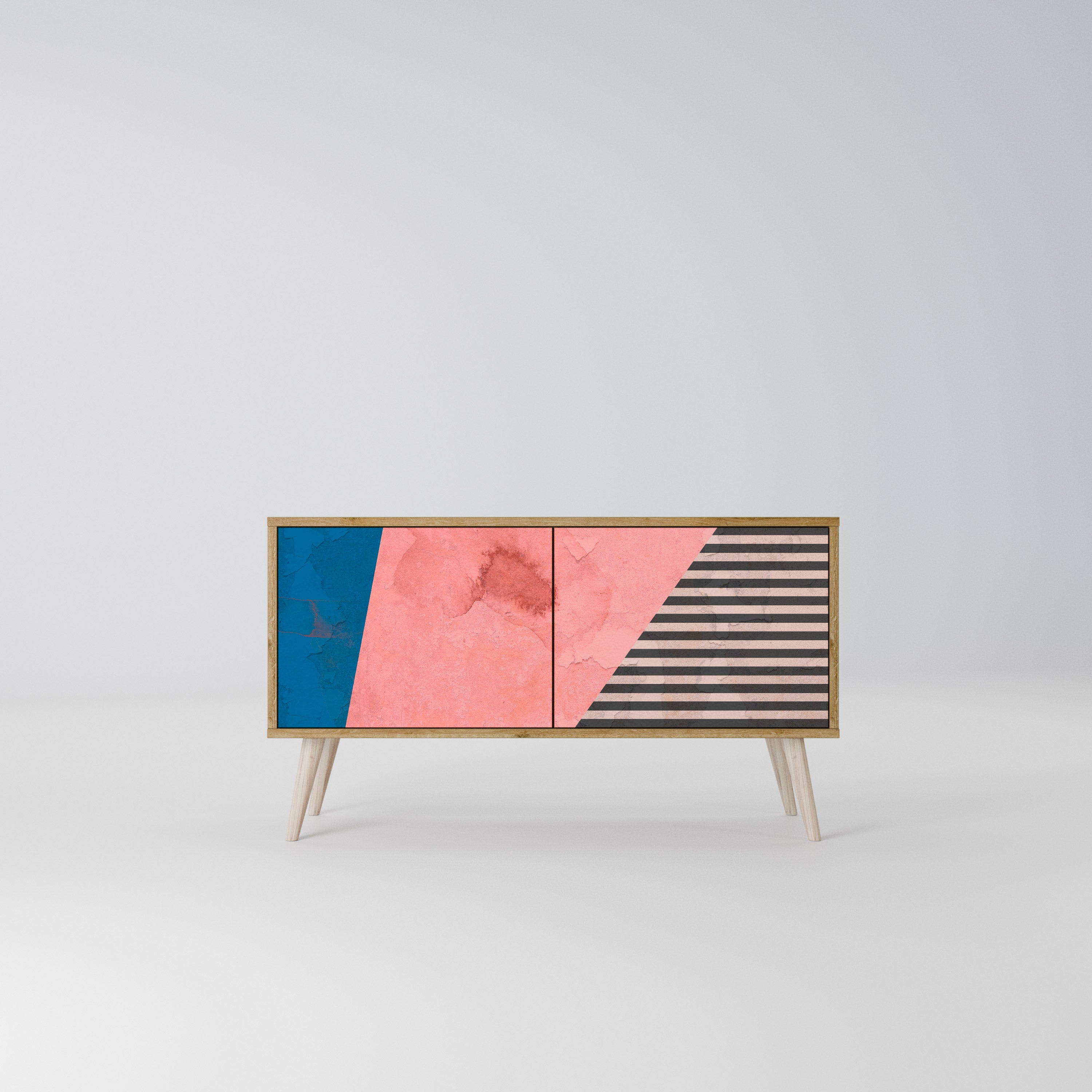 GLAMOROUS STRIPE Kompaktní dvoudveřový TV stolek