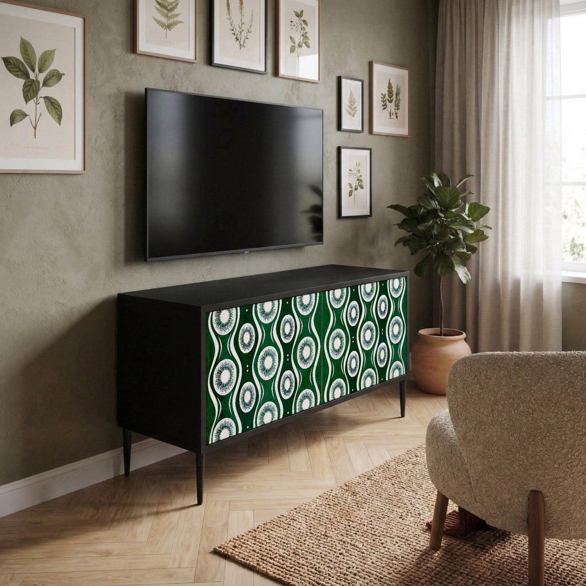 GREEN EYES Kompaktní dvoudveřový TV stolek