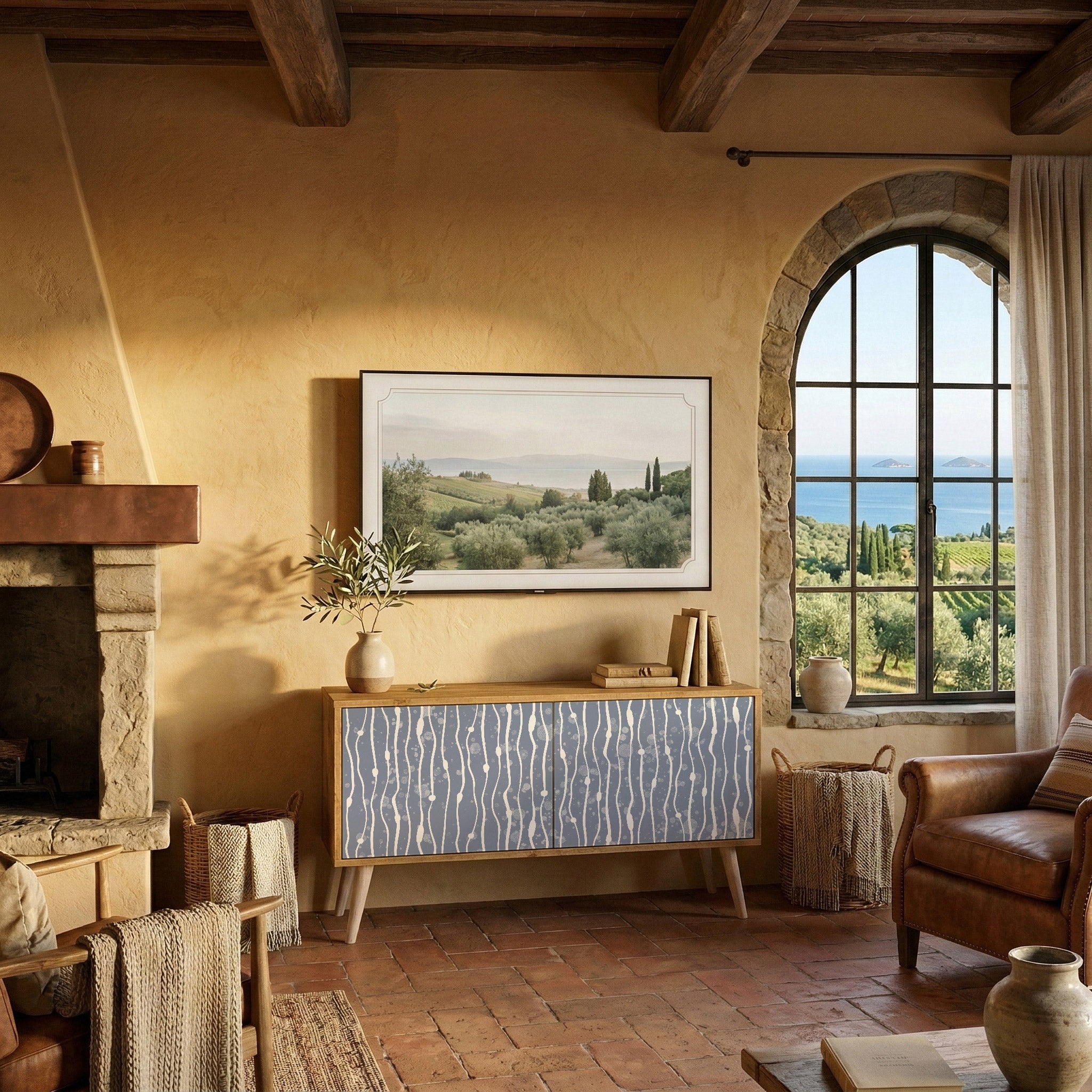 GRAPHITE RAIN Kompaktní dvoudveřový TV stolek