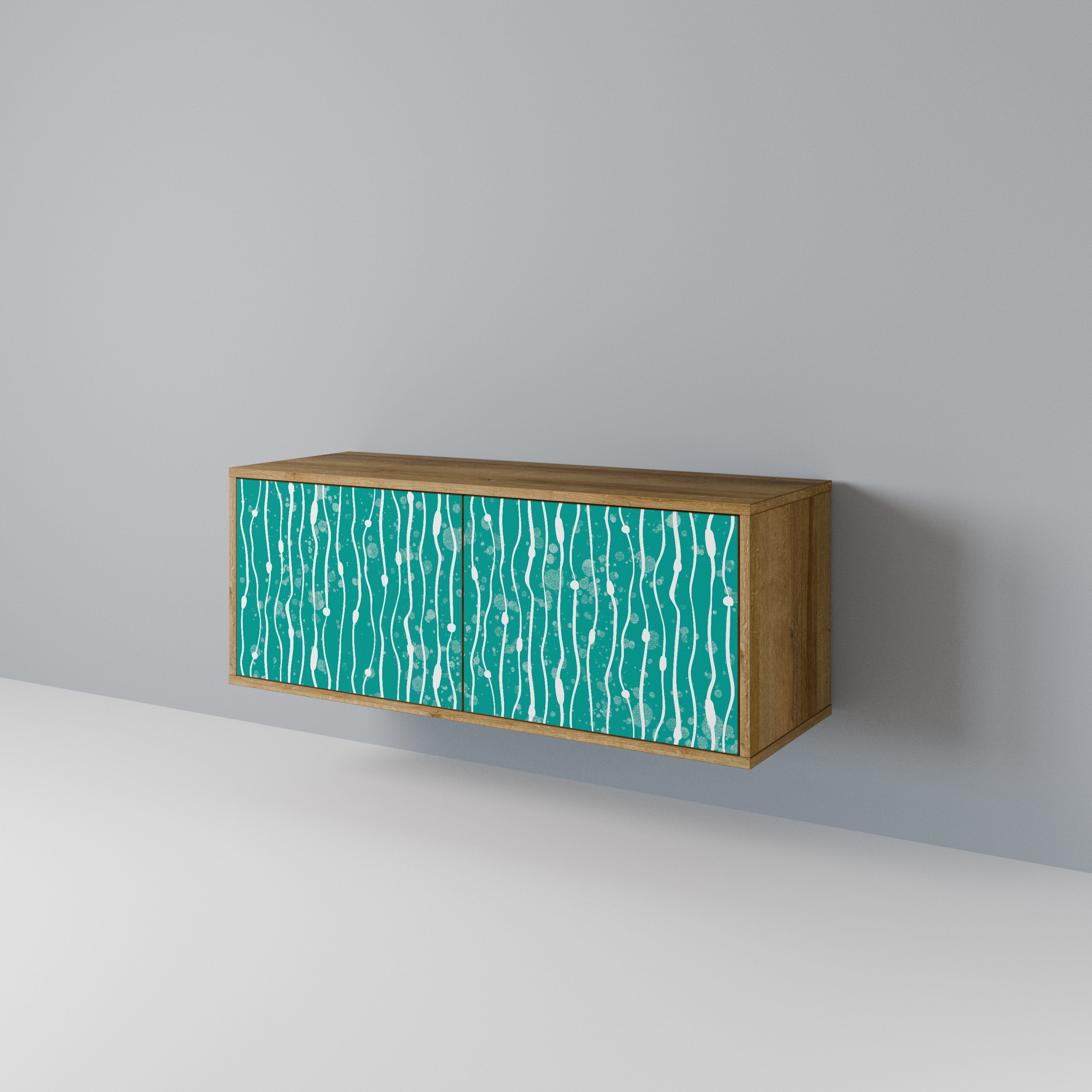 TURQUOISE RAIN Kompaktní dvoudveřový TV stolek
