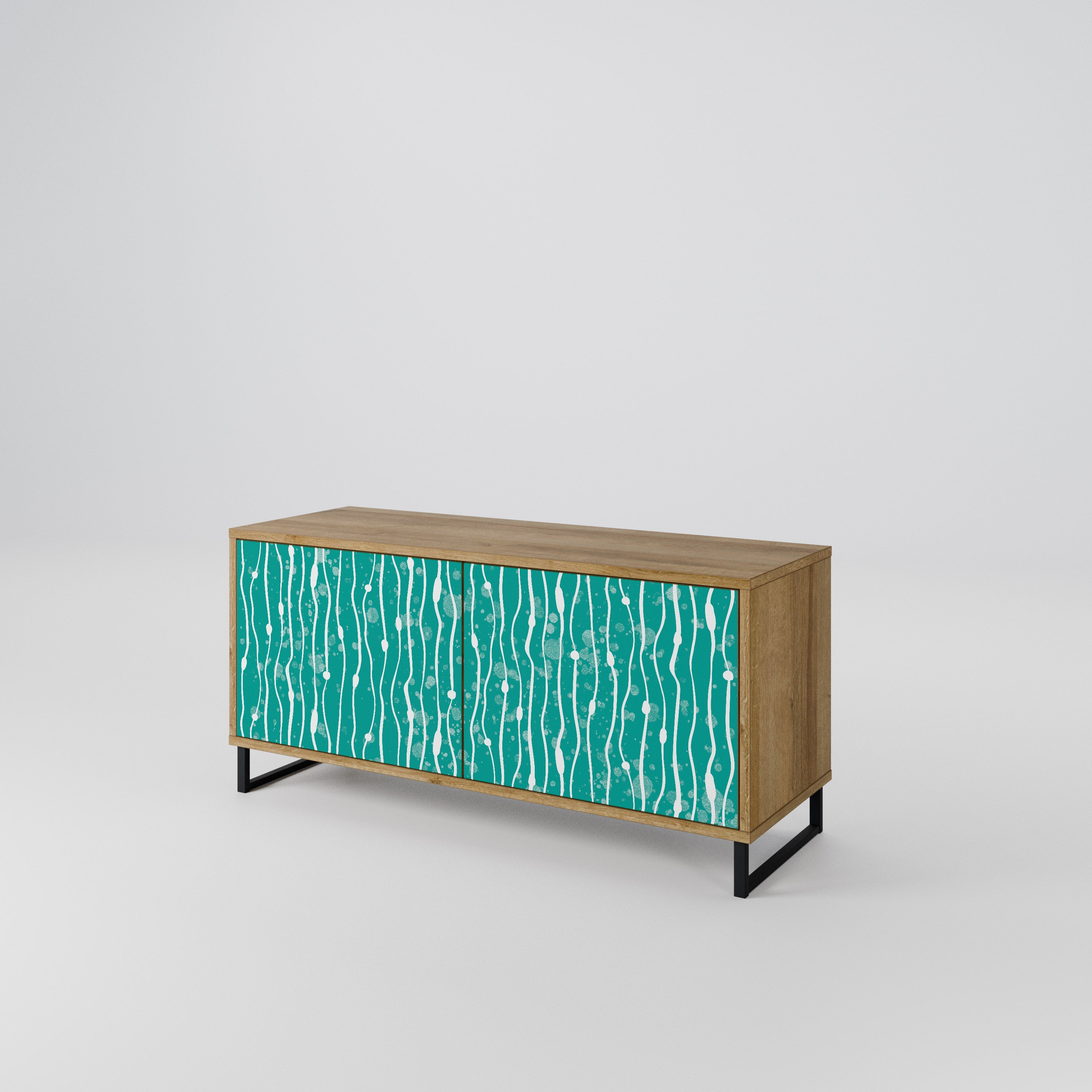 TURQUOISE RAIN Kompaktní dvoudveřový TV stolek