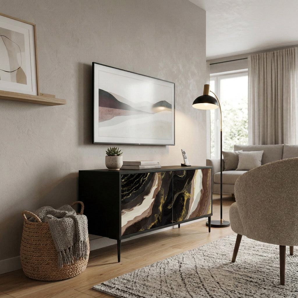 GOLD DUST Kompaktní dvoudveřový TV stolek