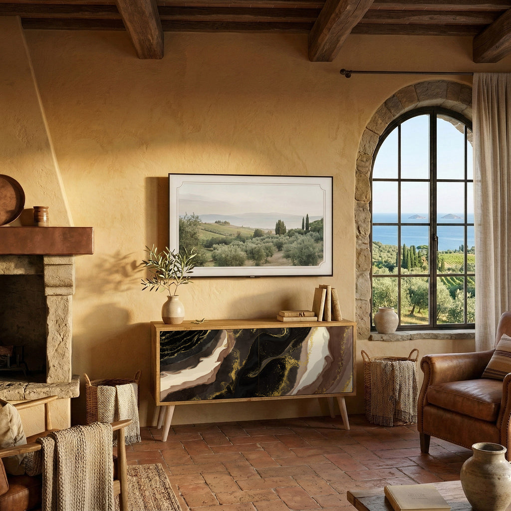 GOLD DUST Kompaktní dvoudveřový TV stolek