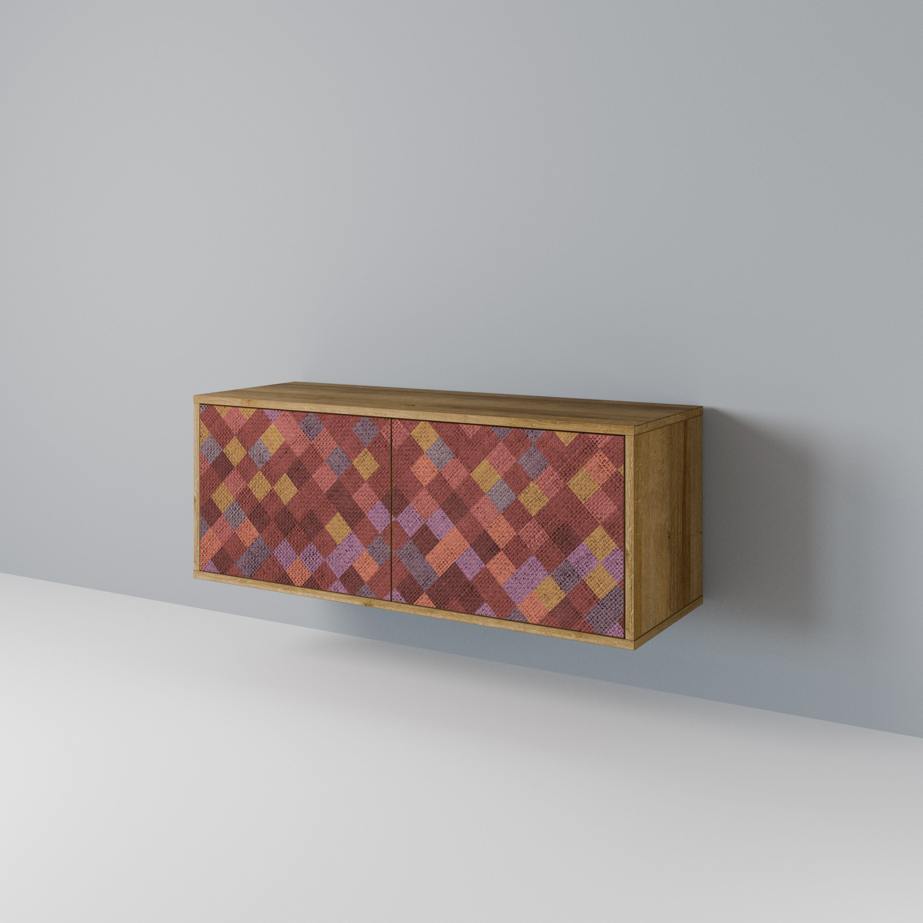 PAINTED SQUARES Kompaktní dvoudveřový TV stolek