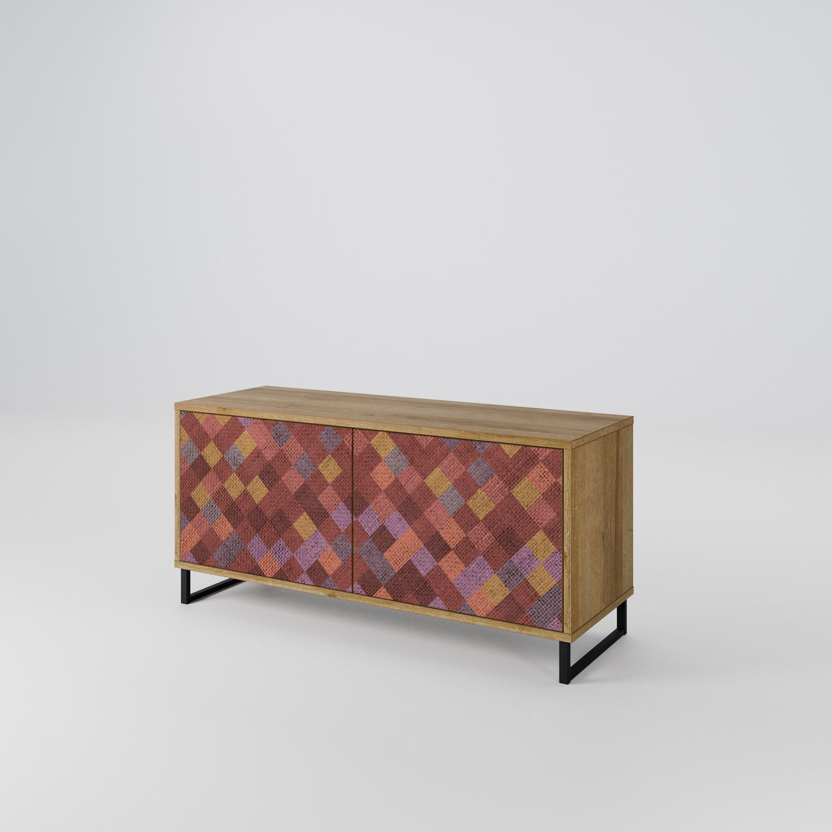 PAINTED SQUARES Kompaktní dvoudveřový TV stolek