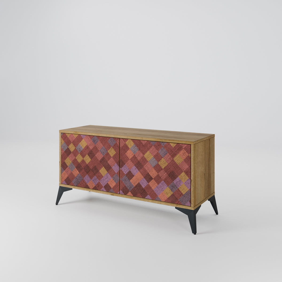 PAINTED SQUARES Kompaktní dvoudveřový TV stolek