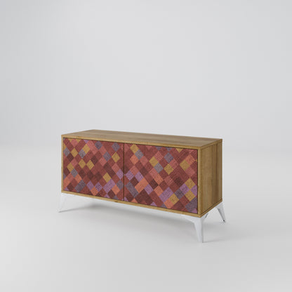 PAINTED SQUARES Kompaktní dvoudveřový TV stolek
