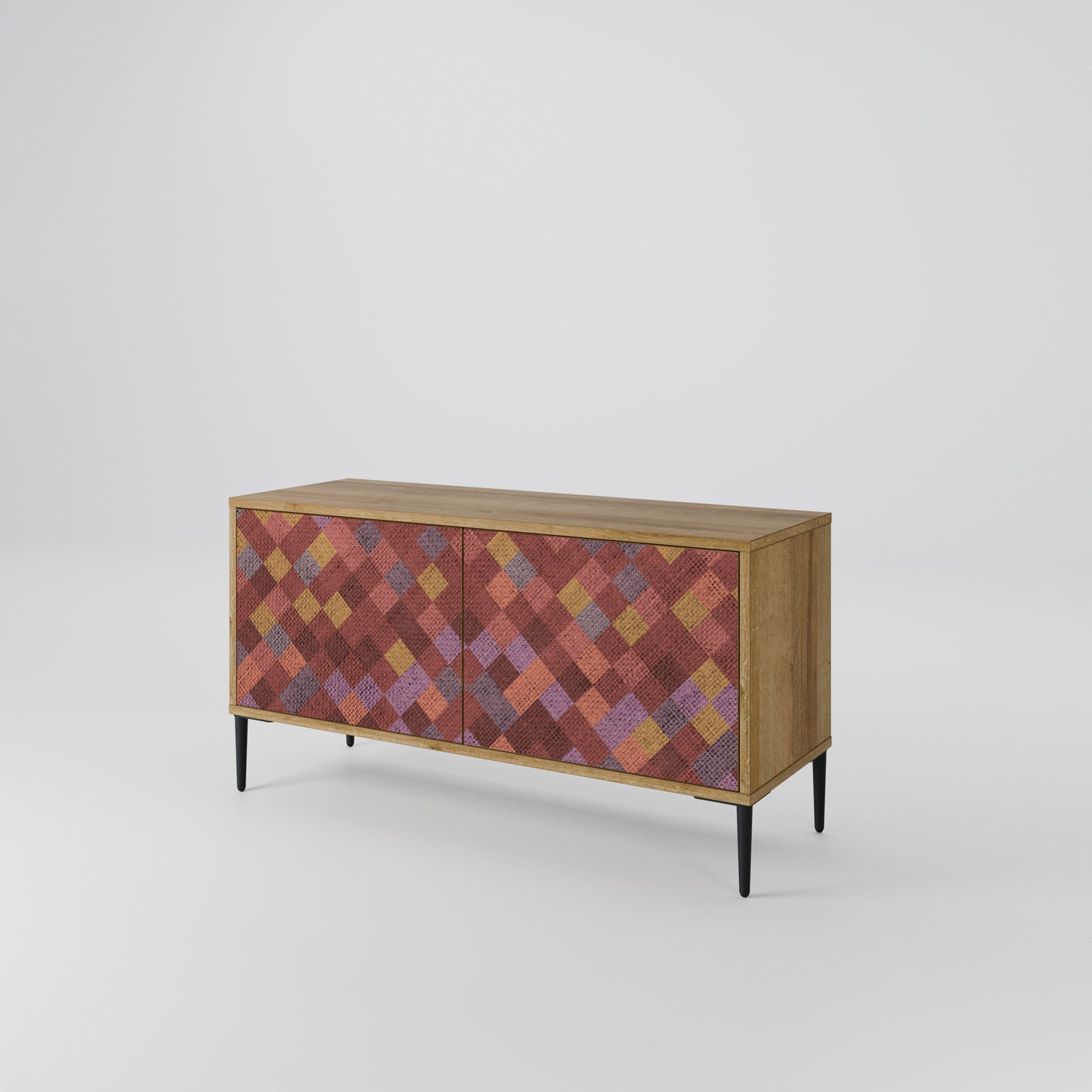 PAINTED SQUARES Kompaktní dvoudveřový TV stolek