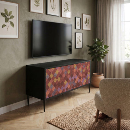 PAINTED SQUARES Kompaktní dvoudveřový TV stolek