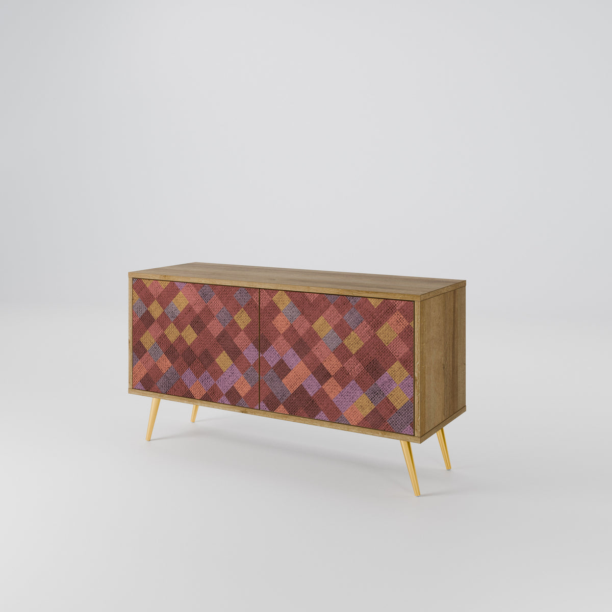 PAINTED SQUARES Kompaktní dvoudveřový TV stolek