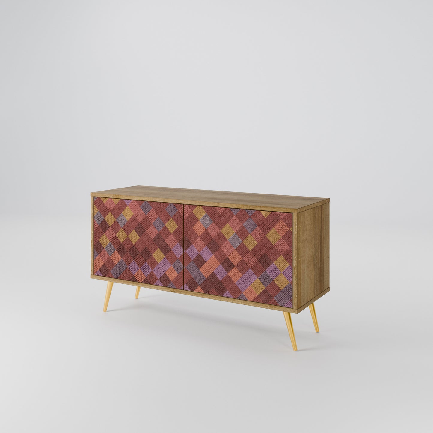 PAINTED SQUARES Kompaktní dvoudveřový TV stolek