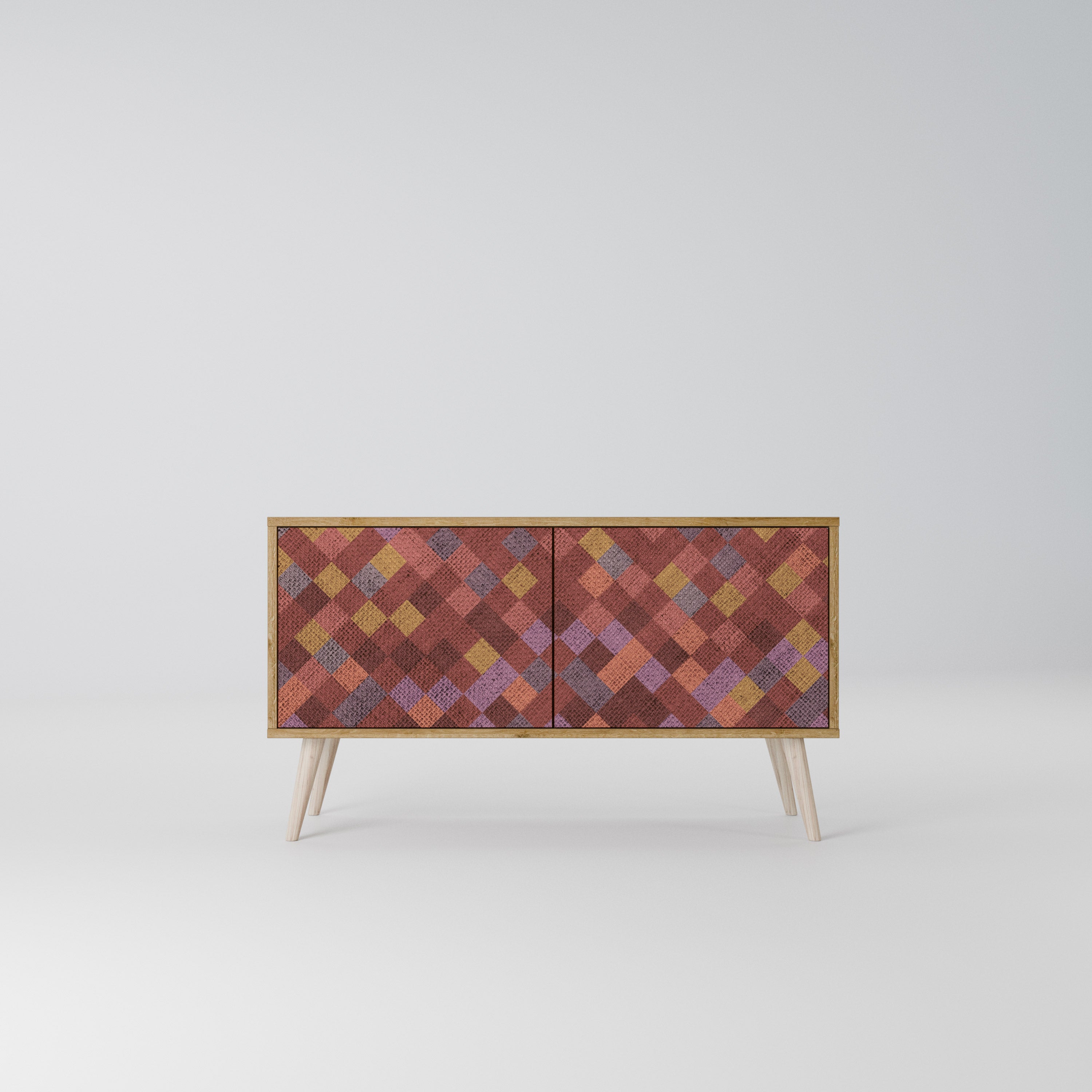 PAINTED SQUARES Kompaktní dvoudveřový TV stolek