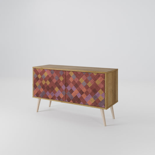 PAINTED SQUARES Kompaktní dvoudveřový TV stolek