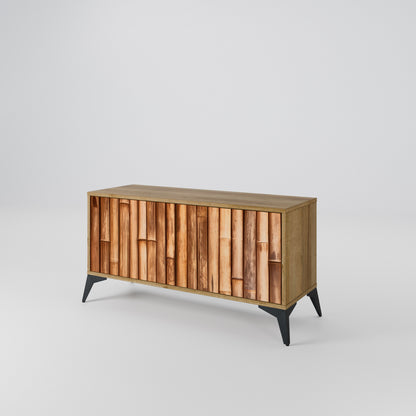 NATURAL WOOD Kompaktní dvoudveřový TV stolek