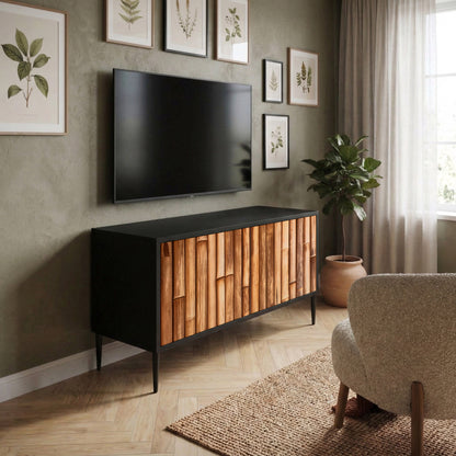 NATURAL WOOD Kompaktní dvoudveřový TV stolek