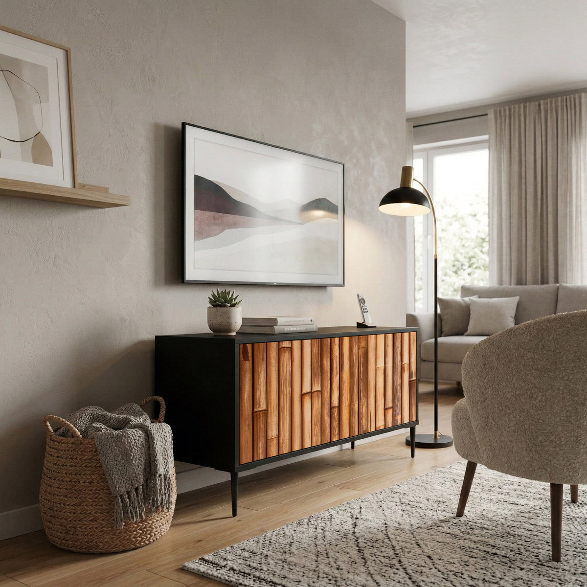 NATURAL WOOD Kompaktní dvoudveřový TV stolek
