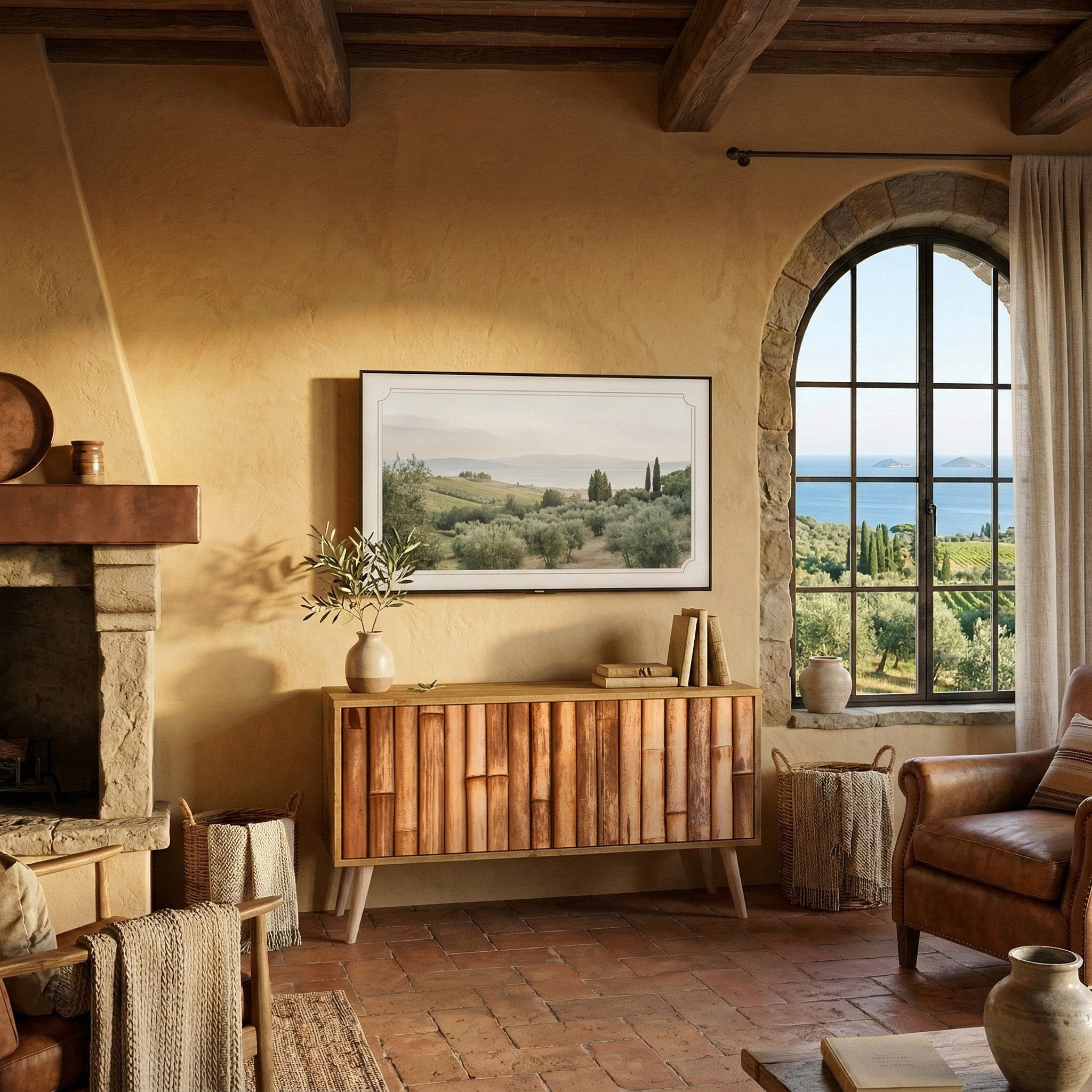 NATURAL WOOD Kompaktní dvoudveřový TV stolek