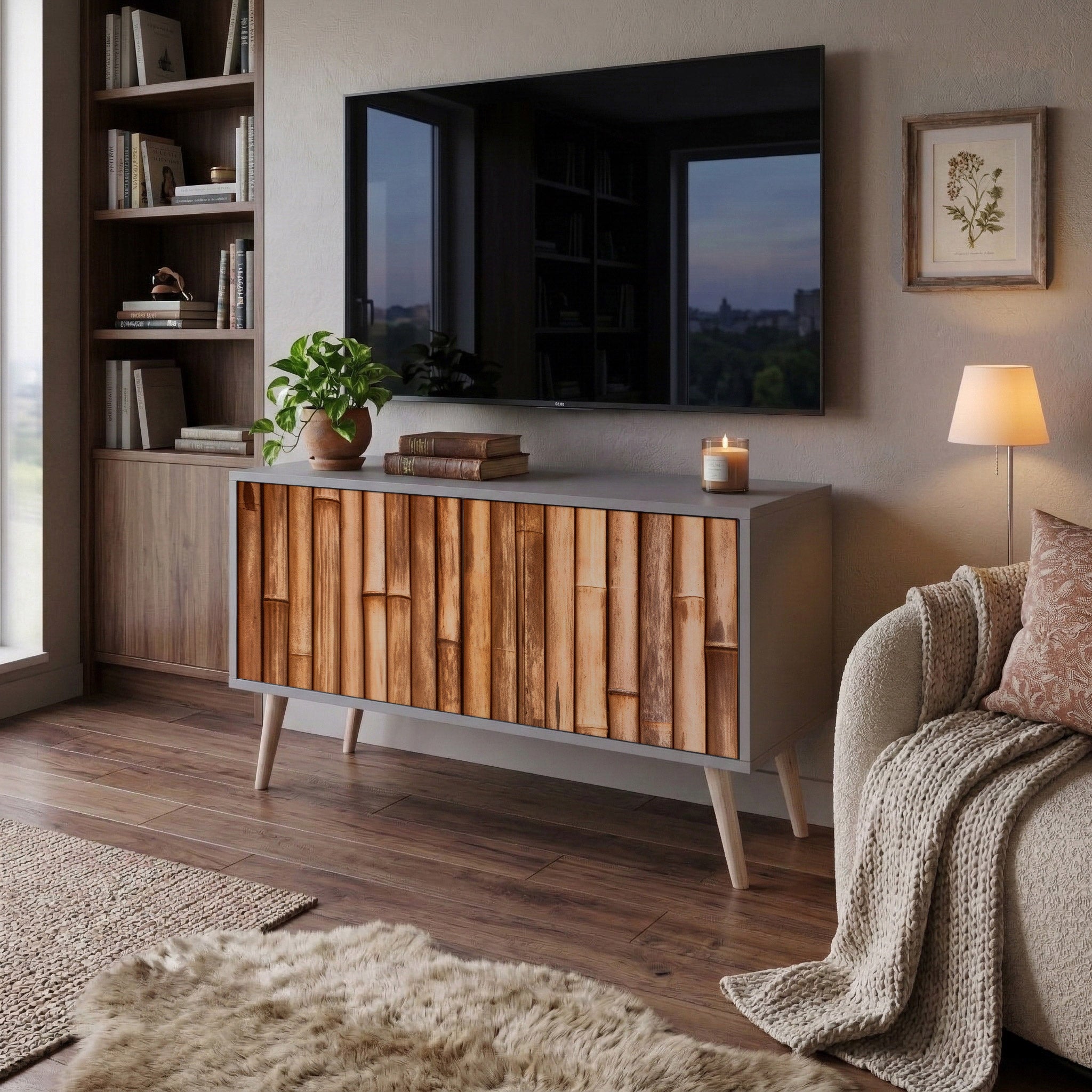 NATURAL WOOD Kompaktní dvoudveřový TV stolek